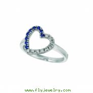 Diamond & Sapphire Heart Ring