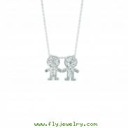 Diamond 2 boys necklace