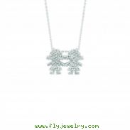 Diamond 2 girls necklace