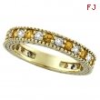Diamond and Yellow Sapphire Ring Band