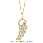 Diamond angel wing necklace