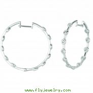 Diamond bezel set hoop earrings