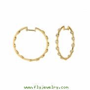Diamond bezel set hoop earrings