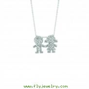 Diamond boy & girl necklace