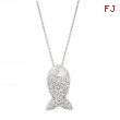 Diamond fish necklace