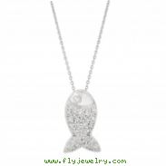 Diamond fish necklace
