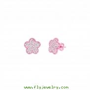 Diamond flower earrings