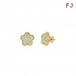 Diamond flower earrings