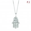 Diamond hand of god necklace