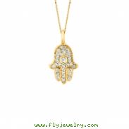 Diamond hand of god necklace