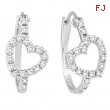 Diamond Heart Hoop Earrings White Gold