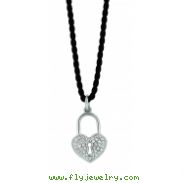 Diamond heart lock necklace