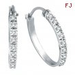 Diamond Hoop Earrings, 14K White Gold