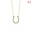 Diamond Horseshoe Pendant Necklace Yellow Gold