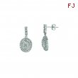 Diamond oval drop earrings