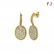 Diamond oval drop earrings