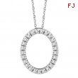 Diamond Oval Pendant Necklace White Gold