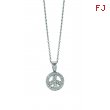 Diamond Peace Sign Pendant Necklace