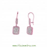 Diamond rectangular shape drop earrings