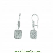 Diamond rectangular shape drop earrings