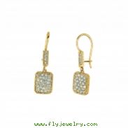 Diamond rectangular shape drop earrings