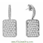 Diamond rectangular shape earrings