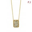 Diamond rectangular shape necklace