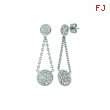 Diamond round drop earrings