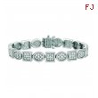 Diamond square & oval bracelet