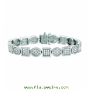 Diamond square & oval bracelet