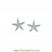 Diamond starfish earrings