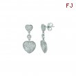 Diamons heart drop earrings