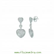Diamons heart drop earrings