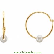 EARRING NONE ROUND 12.00 mm PEARL NONE Complete with Stone 14kt Yellow Polished YOUTH PEARL EARRING 