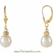 EARRING NONE VARIOUS VARIOUS PEARL NONE Complete with Stone 14kt Yellow Polished FRSHWTR CULTURED PR