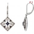 EARRINGS NONE ROUND VARIOUS SAPPHIRE NONE Complete with Stone Sterling Silver Polished SAPPHIRE AND 