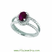Emerald & diamond oval ring