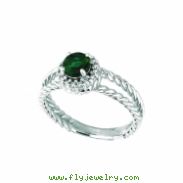 Emerald & diamond ring