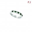 Emerald and Diamond Princess Cut Band Ring