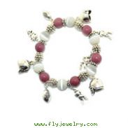 Football Theme Silver Tone Multicolor Charms Bracelet