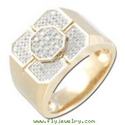 Four Plus One White Diamond Gents Ring - White Gold