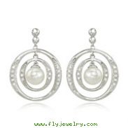 Fresh Water Pearl With Diamond Earring