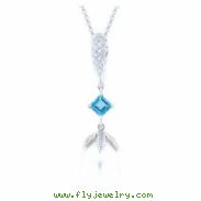 Freshwater Pearl Amethyst Diamond Necklace