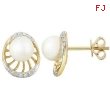 Freshwater Pearl Diamond Earrings