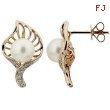 Freshwater Pearl Diamond Earrings