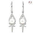 Freshwater Pearl Diamond Earrings