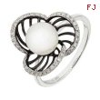 Freshwater Pearl Diamond Ring