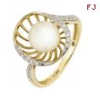 Freshwater Pearl Diamond Ring