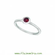 Garnet bezel set ring