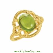 Genuine Peridot Etruscan Inspired Ring 